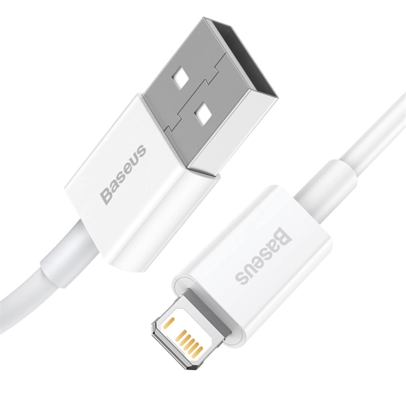 BASEUS SUPERIOR SERIES FAST CHARGING DATA CABLE USB TO IP 2.4A 1M WHITE - 2