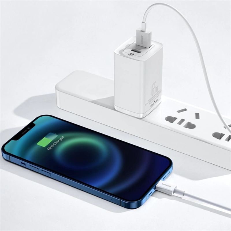 BASEUS SUPERIOR SERIES FAST CHARGING DATA CABLE USB TO IP 2.4A 1M WHITE - 3