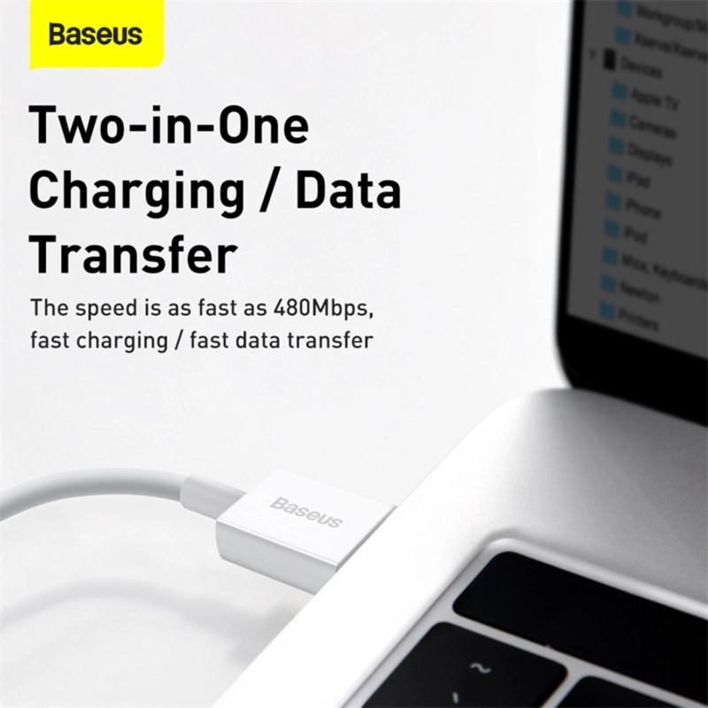 BASEUS SUPERIOR SERIES FAST CHARGING DATA CABLE USB TO IP 2.4A 1M WHITE - 5
