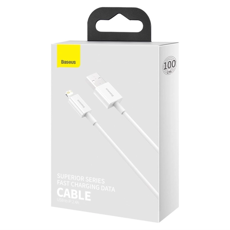 BASEUS SUPERIOR SERIES FAST CHARGING DATA CABLE USB TO IP 2.4A 1M WHITE - 8