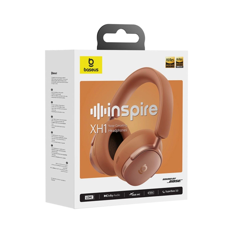OS-BASEUS INSPIRE XH1 WIRELESS NOISE CANCELLING HEADPHONES SUNSET CORAL - 3