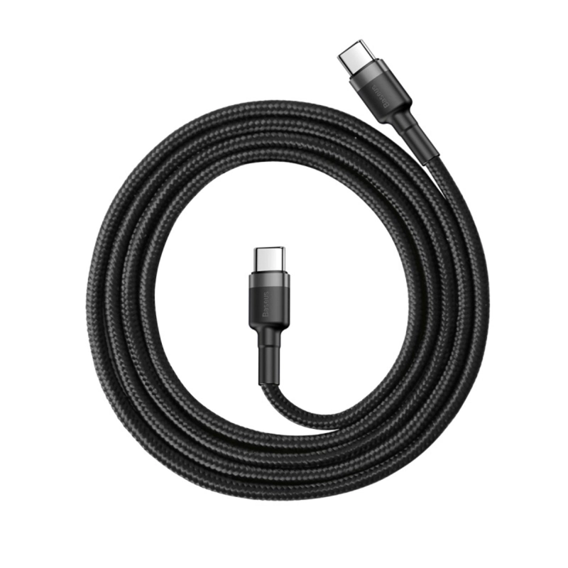 BASEUS CAFULE TYPE-C PD2.0 60W FLASH CHARGING DATA LINE (20V 3A) 1M GRAY+BLACK - 2