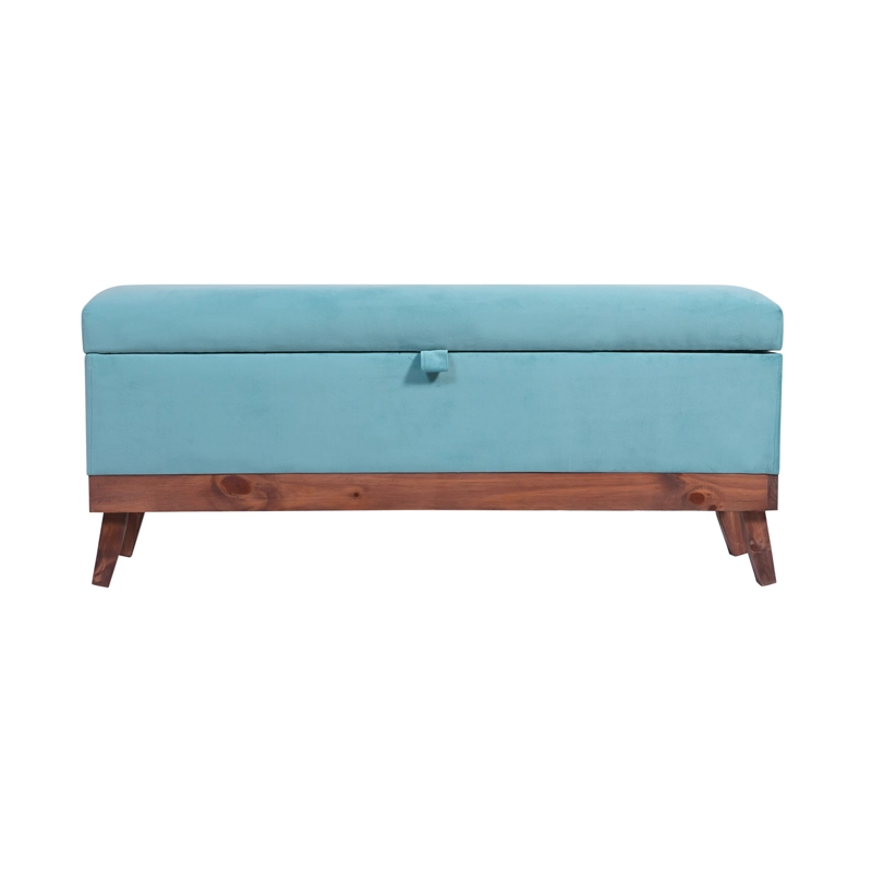 BANQUETA INCY FELPA TURQUESA 120X40X50 CM – MAXICOSAS - 1