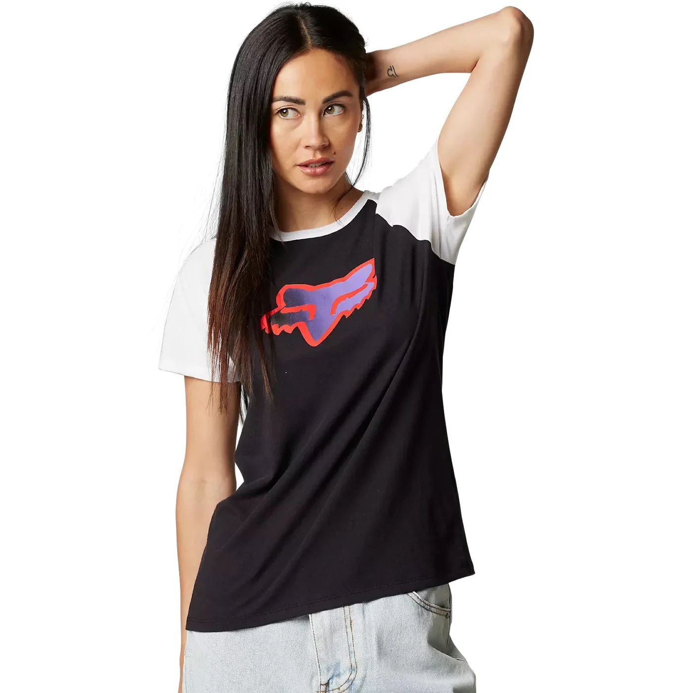 POLERA MUJER FOX NEGRO RACING RAGLAN FGMNT - 1