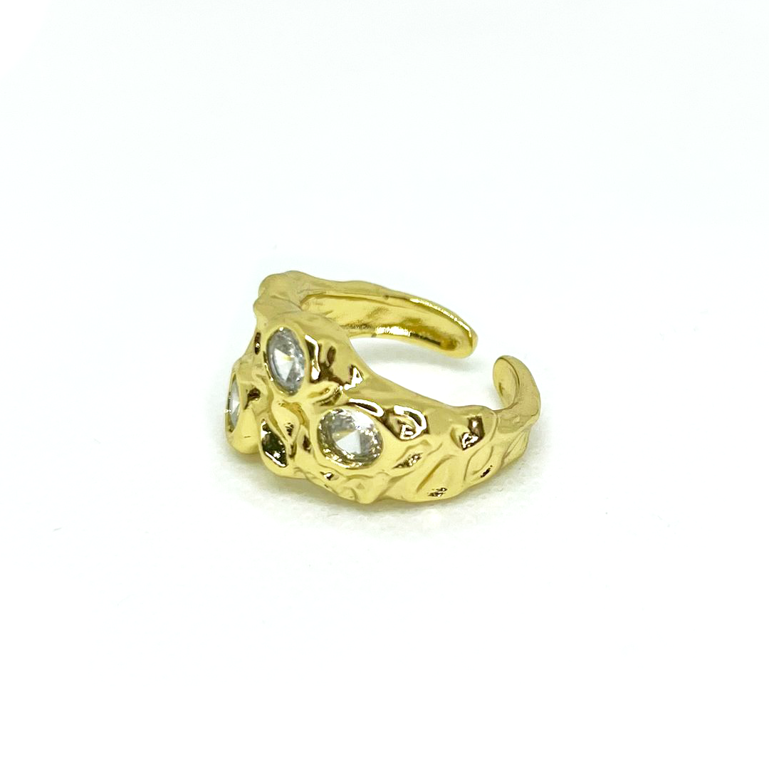 ANILLO TRIPLE ZIRCÓN BLANCO SAN BENITO JOYAS - 1