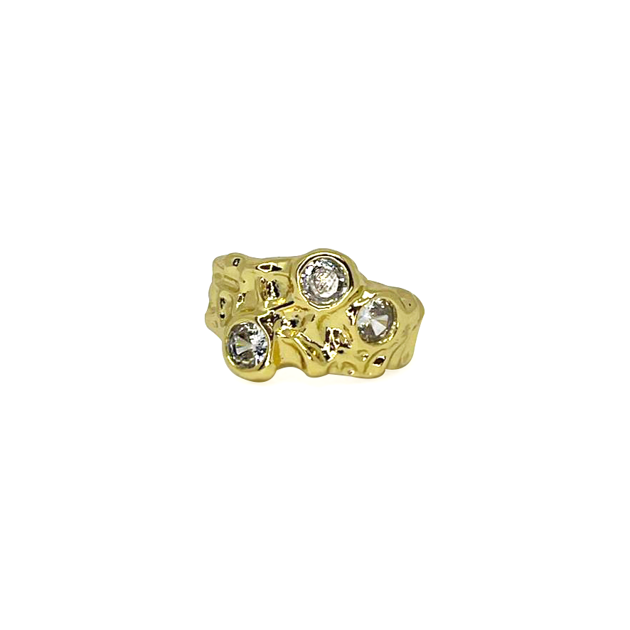 ANILLO TRIPLE ZIRCÓN BLANCO SAN BENITO JOYAS - 2