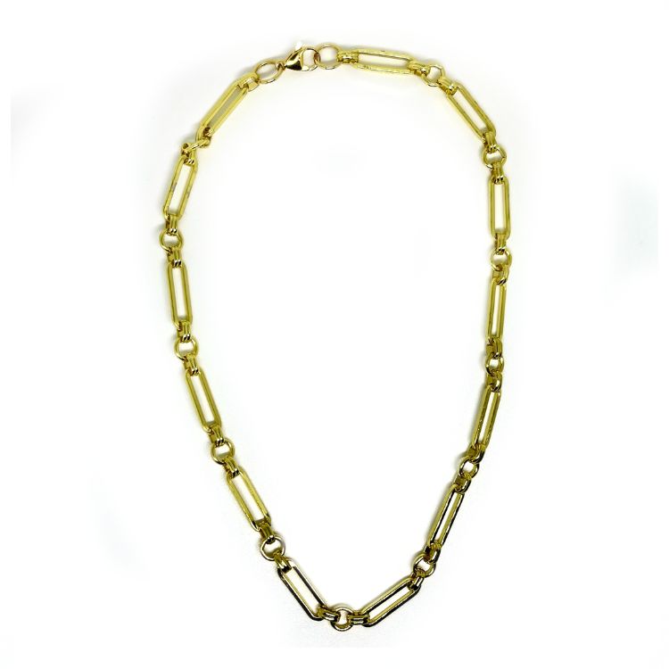 COLLAR CHOCKER CADENA RECTANGULO CON CIRCULOS SAN BENITO JOYAS - 1