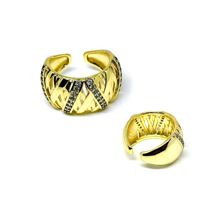 ANILLO CON ZIRCONES EN V SAN BENITO JOYAS - 1