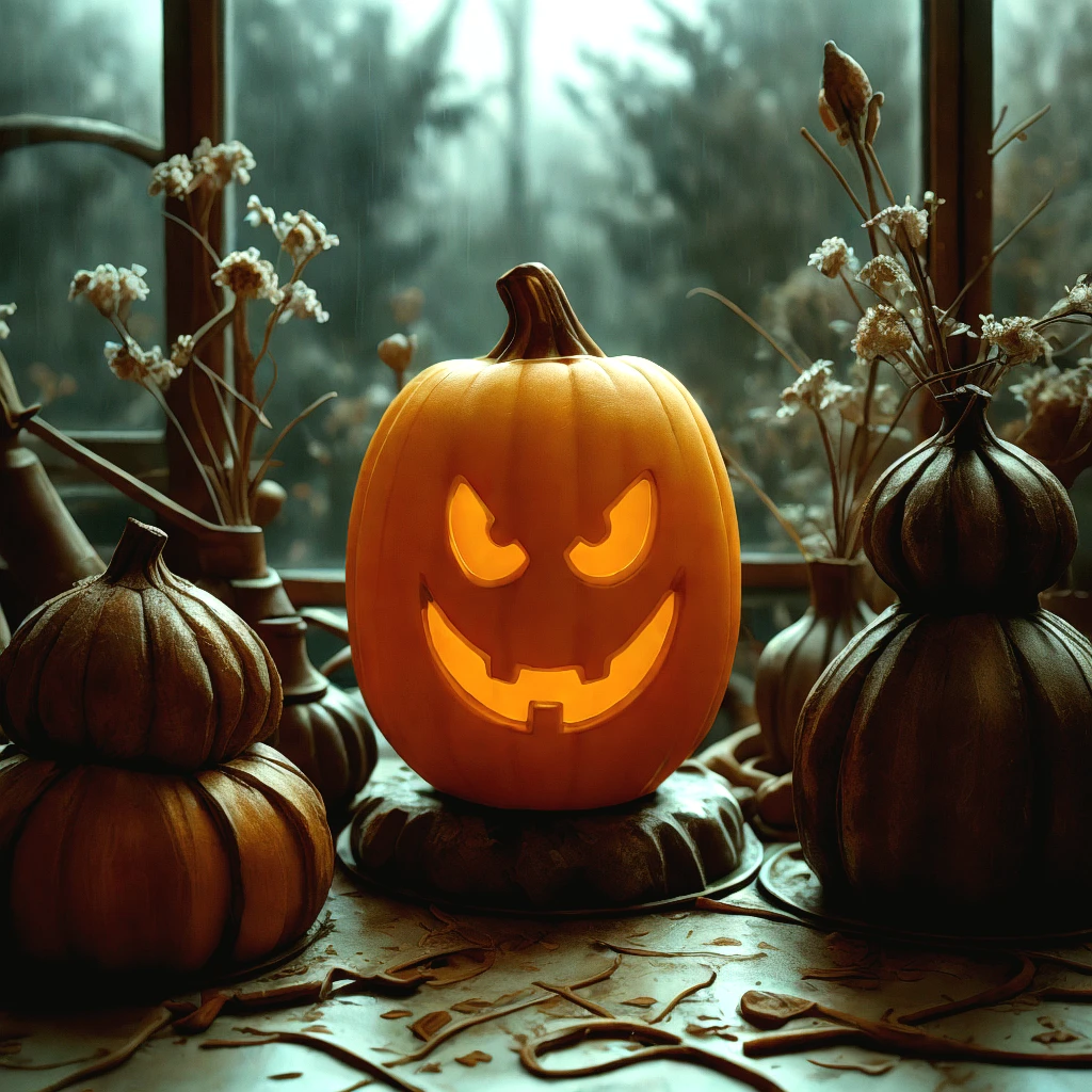 CALABAZA CON LUZ LED 32 X 23 CM - 2
