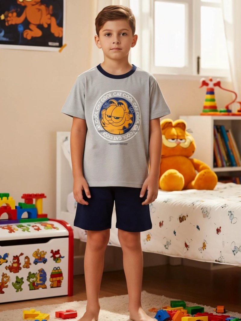 SET PIJAMA NIÑO NICKELODEON GRIS GARFIELD - 1