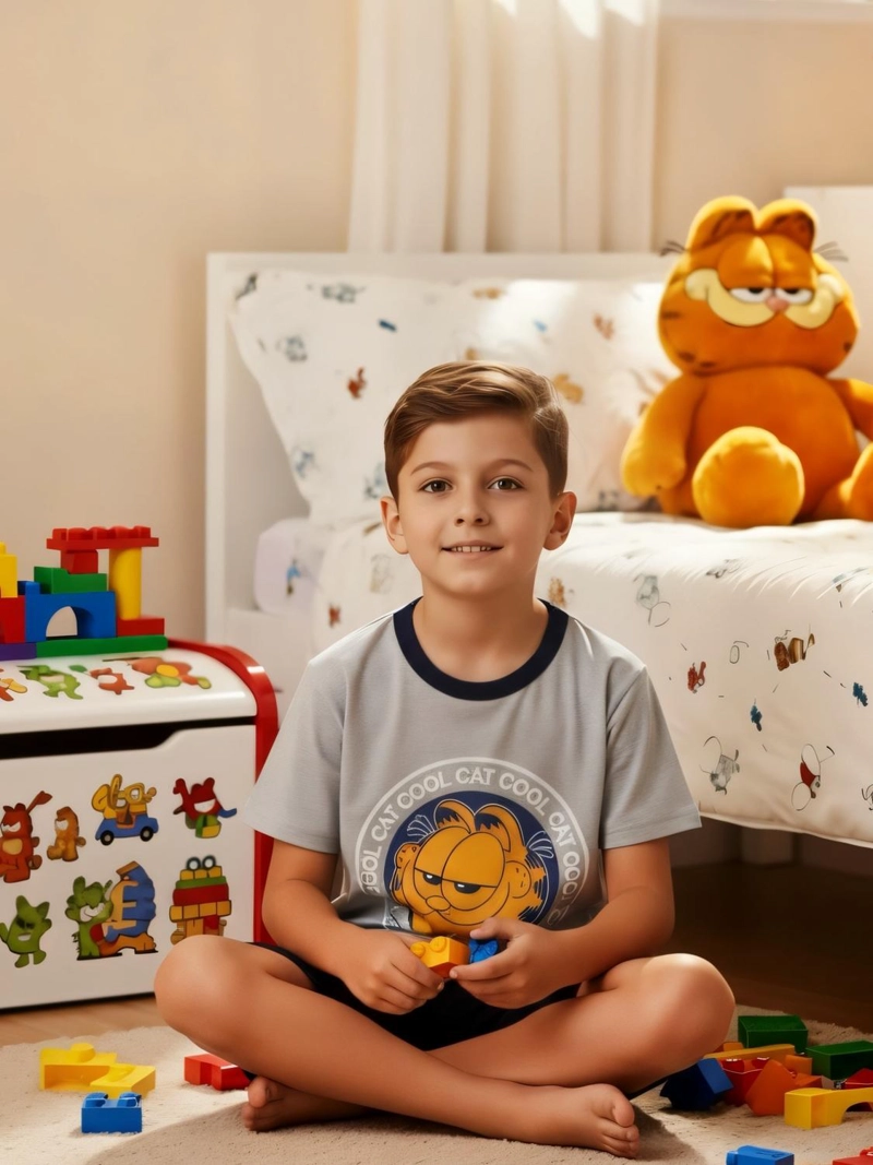 SET PIJAMA NIÑO NICKELODEON GRIS GARFIELD - 3