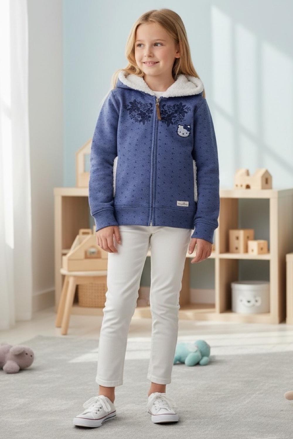 POLERÓN NIÑA HELLO KITTY AZUL - 1