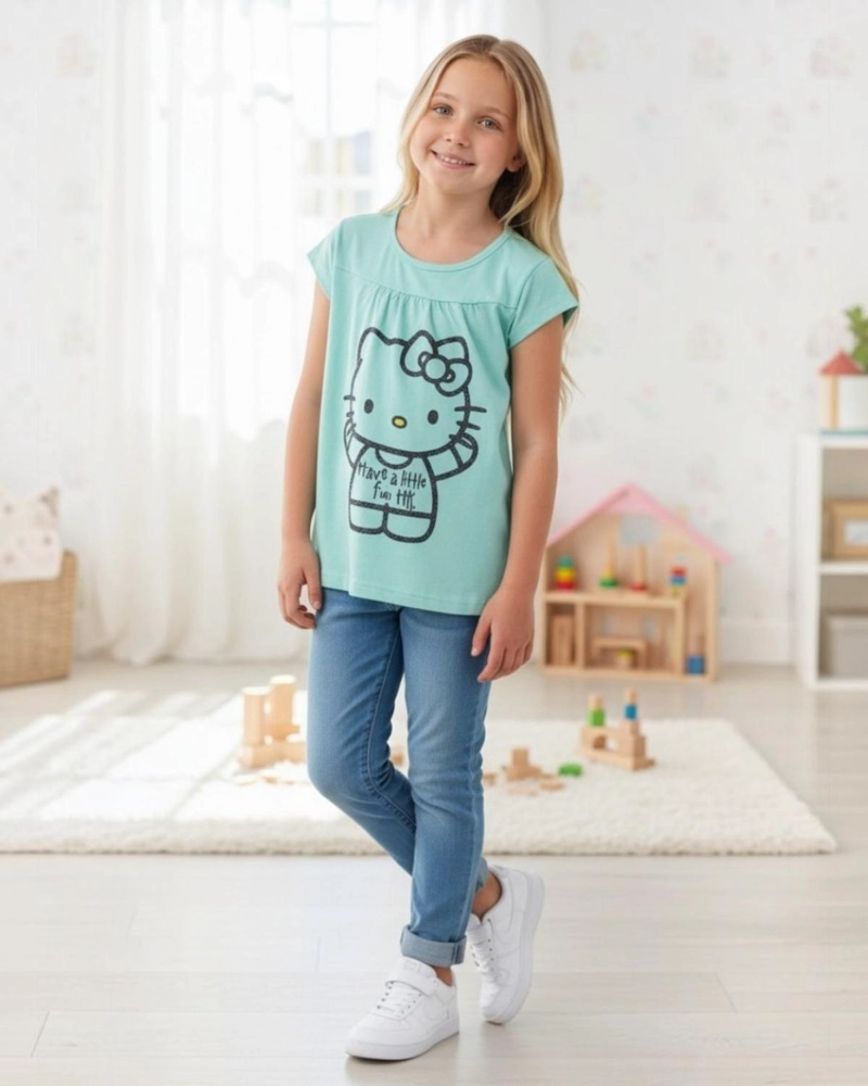 POLERA NIÑA HELLO KITTY VERDE - 1