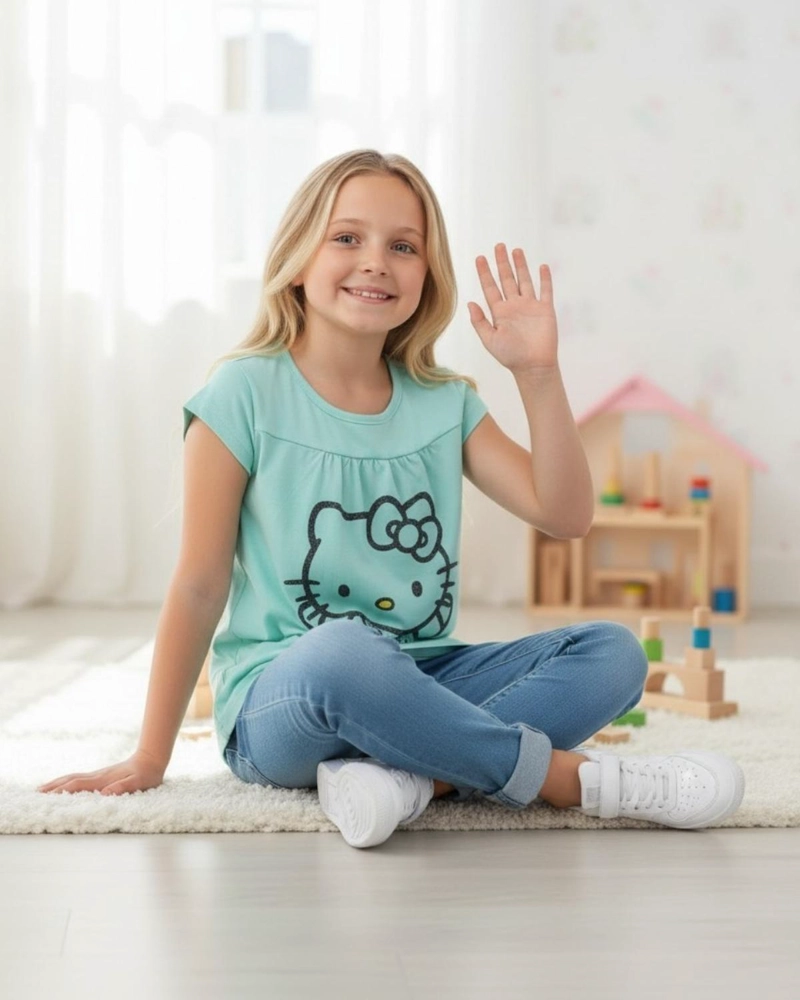 POLERA NIÑA HELLO KITTY VERDE - 4