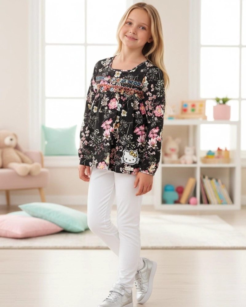 POLERA NIÑA HELLO KITTY GRIS - 1