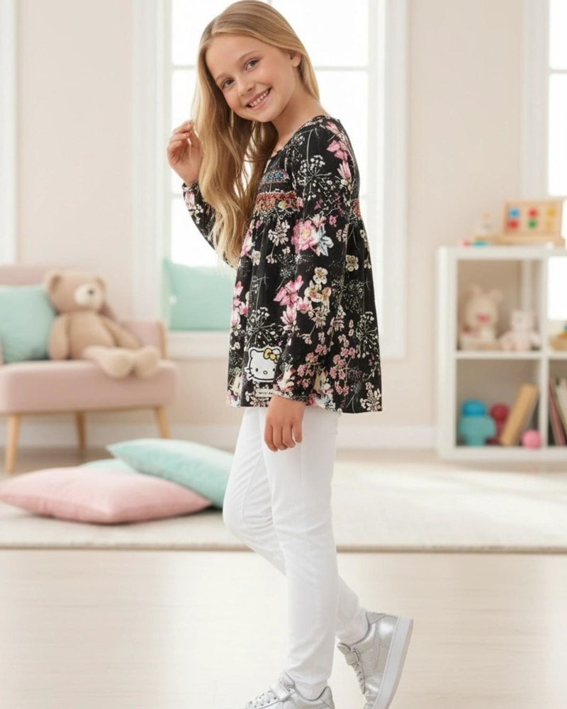 POLERA NIÑA HELLO KITTY GRIS - 4