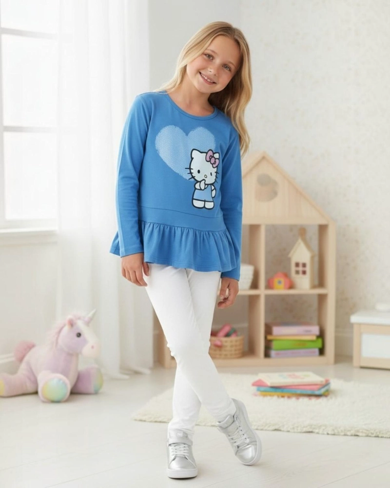 POLERA NIÑA HELLO KITTY TURQUESA - 2