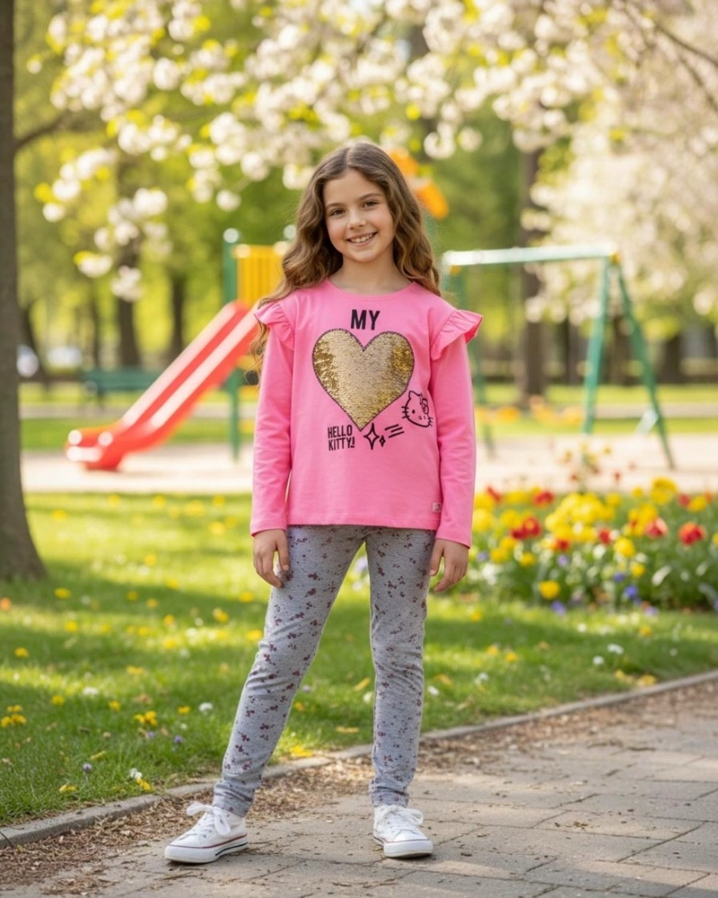 CONJUNTO NIÑA HELLO KITTY ROSA - 1