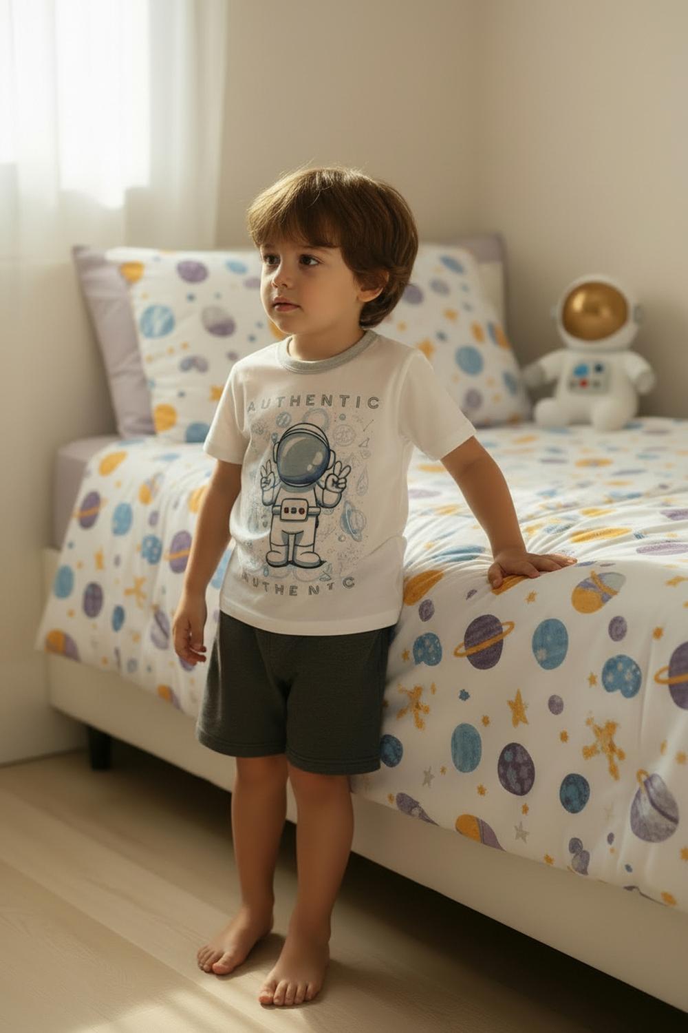 PIJAMA ALGODON NIÑO ESTAMPADO ASTRONAUTA - 2