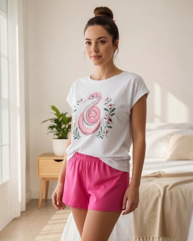 PIJAMA MUJER ALGODON ESTAMPADO SNAKE - 1