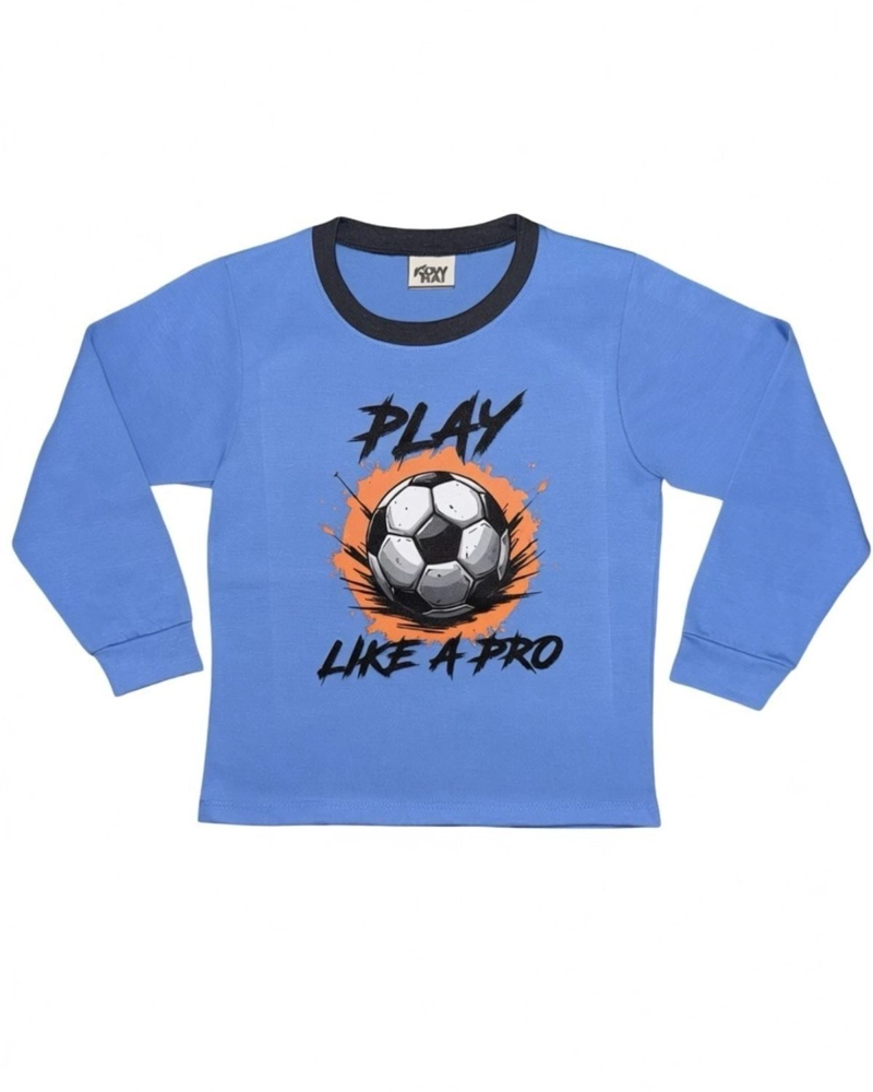 PIJAMA NIÑO ALGODON ESTAMPADO FOOTBALL CELESTE - 5
