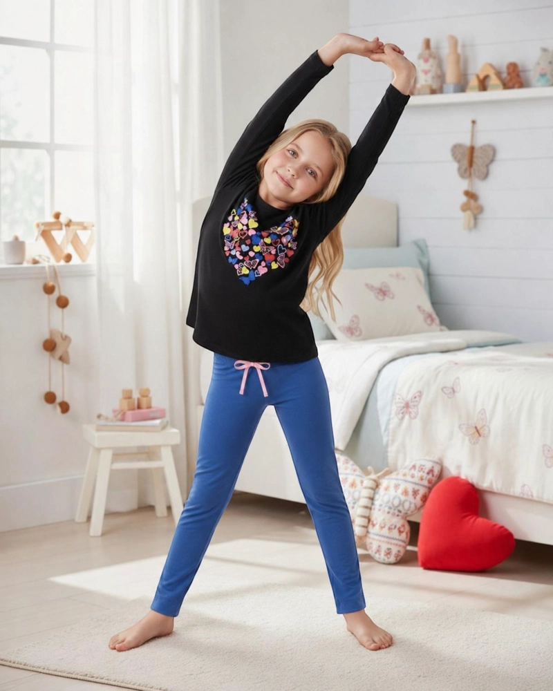 PIJAMA NIÑA ESTAMPADO CORAZON MARIPOSAS - 3