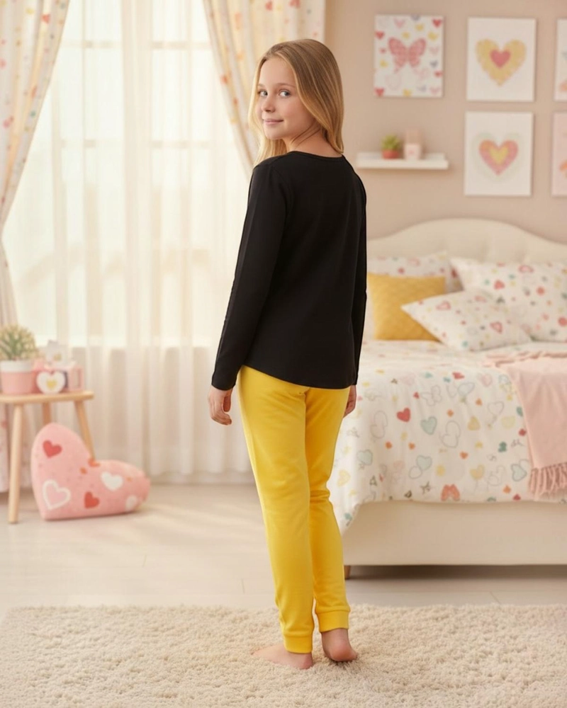 PIJAMA NIÑA ESTAMPADO CORAZON MARIPOSAS - 4