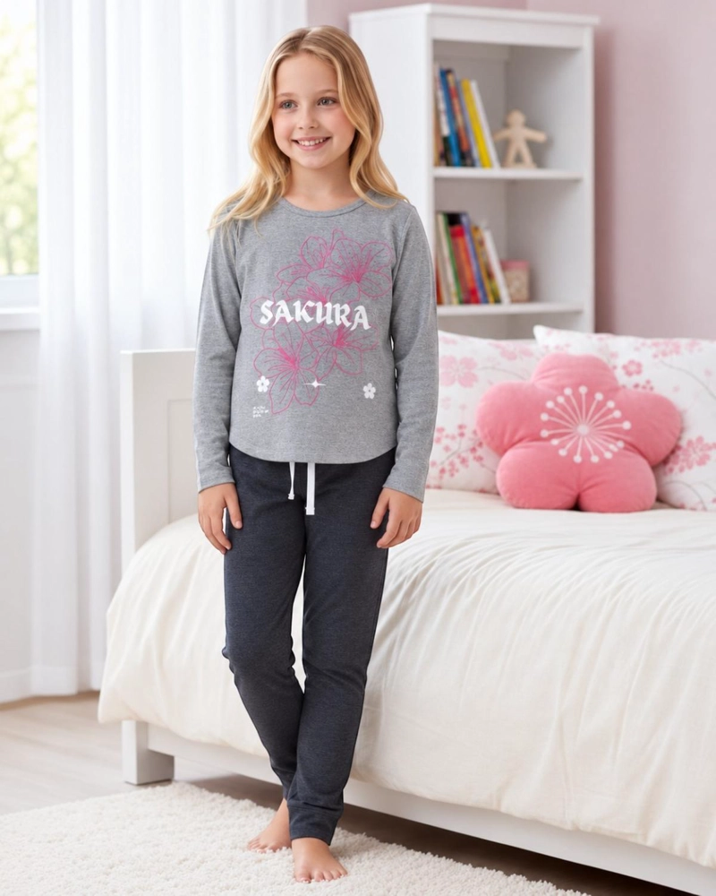 PIJAMA NIÑA ESTAMPADO SAKURA - 1