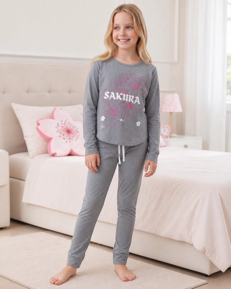 PIJAMA NIÑA ESTAMPADO SAKURA - 1