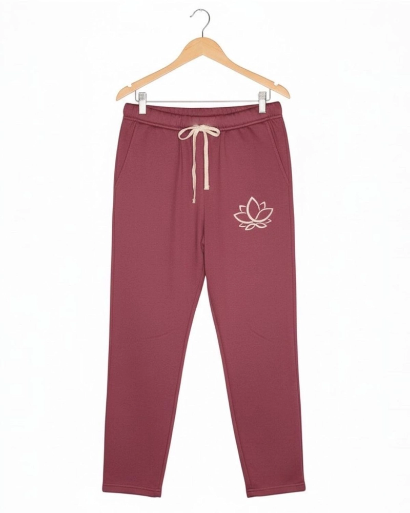 PIJAMA FRANELA MUJER ESTAMPADO FLOR DE LOTO BURDEO - 7
