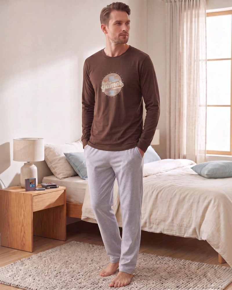 PIJAMA HOMBRE ALGODON ESTAMPADO RETRO GAMER - 1