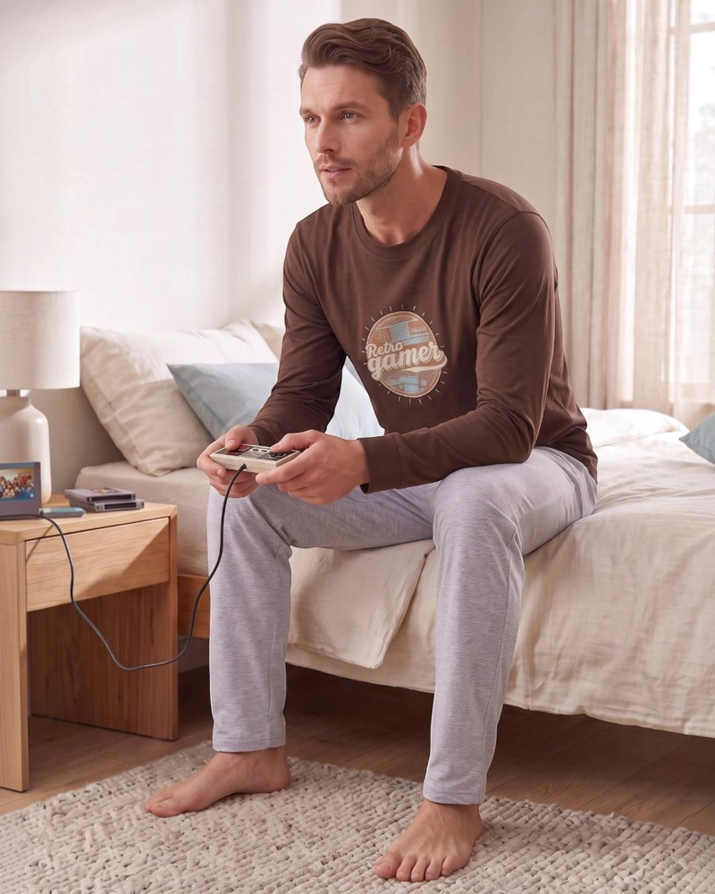 PIJAMA HOMBRE ALGODON ESTAMPADO RETRO GAMER - 2