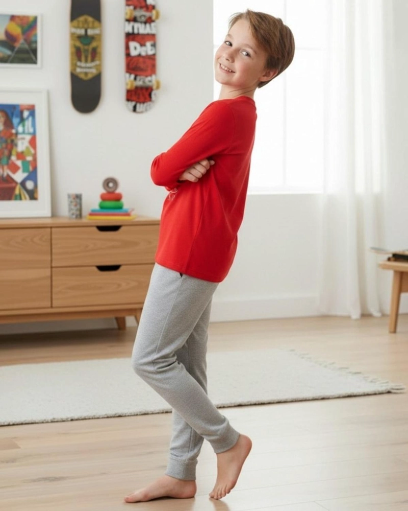 PIJAMA NIÑO ALGODON ESTAMPADO SKATE ROJO - 4