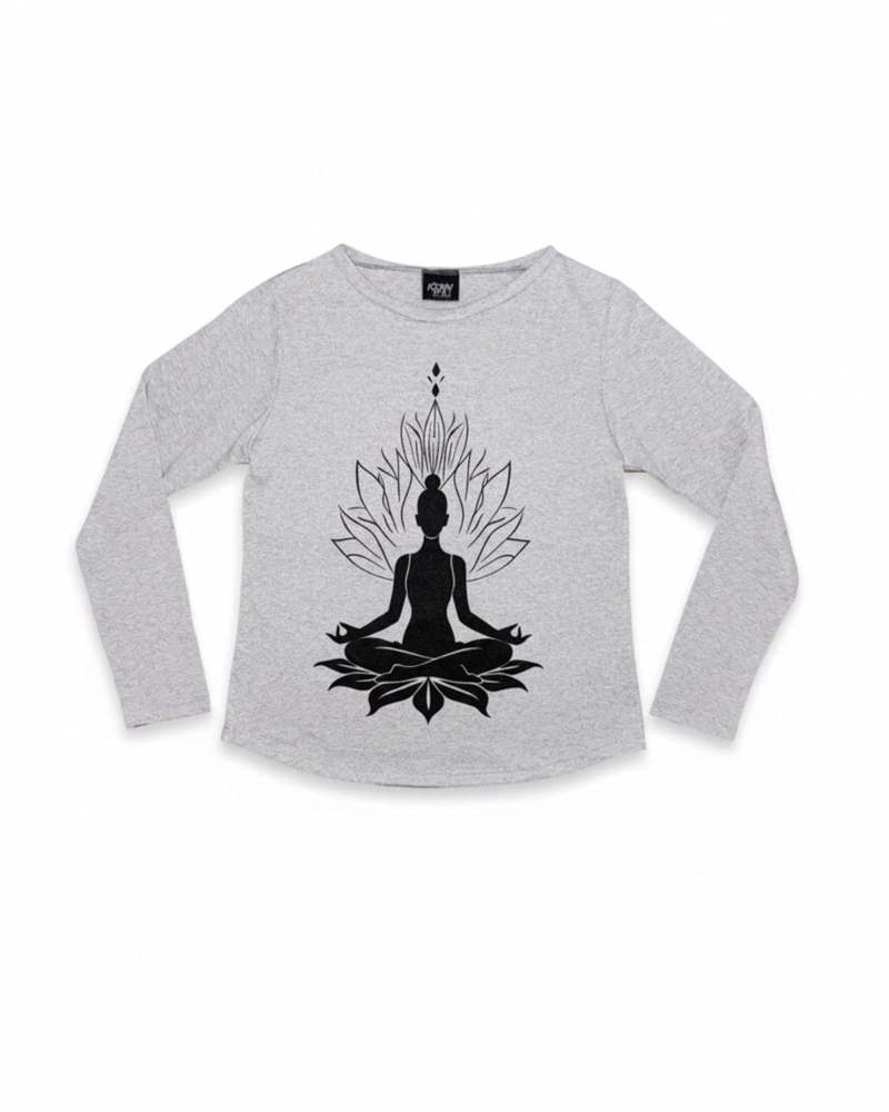 PIJAMA MUJER ALGODON YOGA GRIS - 5