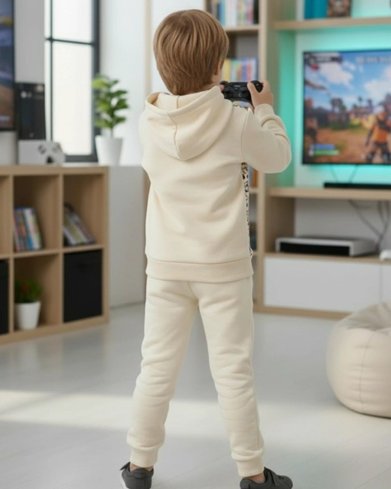 BUZO NIÑO FRANELA GAME OVER BEIGE - 4