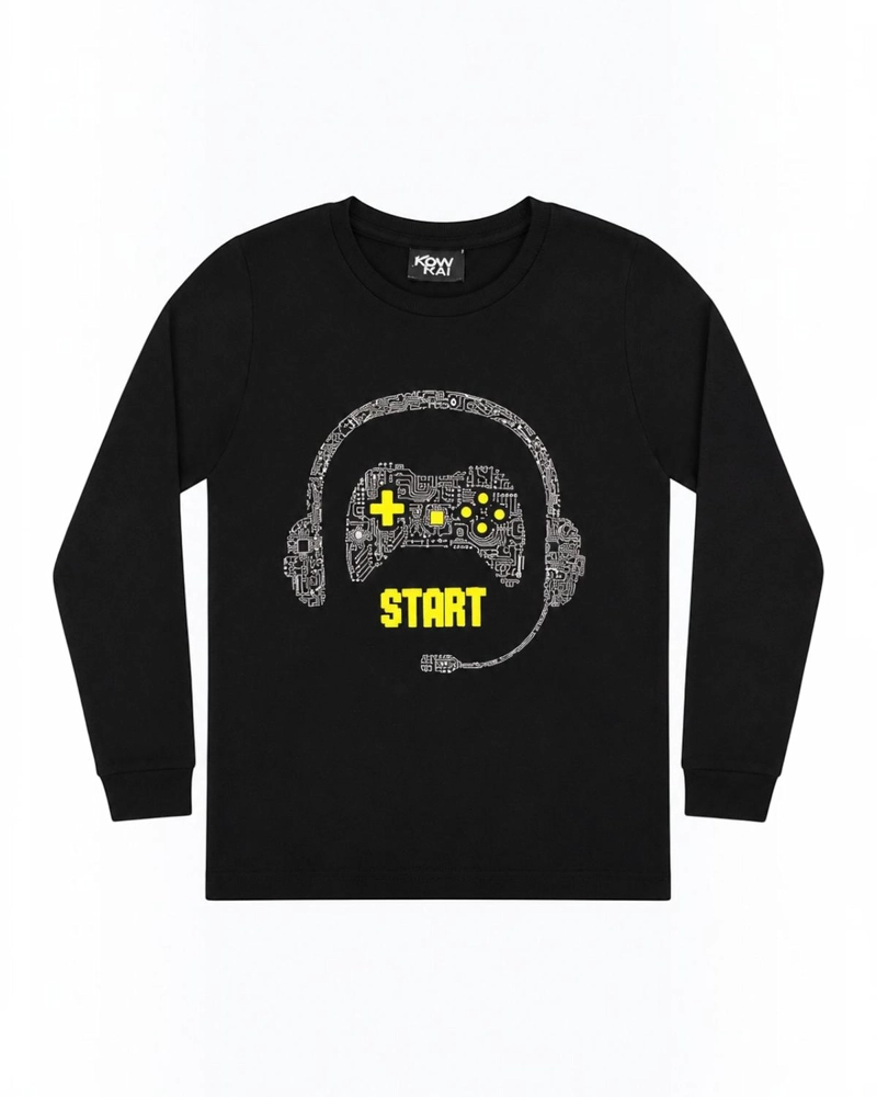PIJAMA NIÑO ALGODON ESTAMPADO GAMER NEGRO - 5
