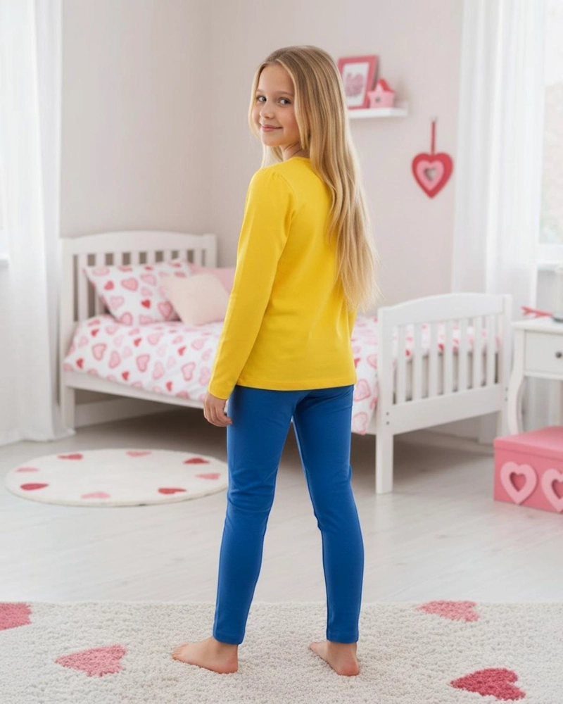 PIJAMA NIÑA ESTAMPADO HEY YOU AMARILLO - 4