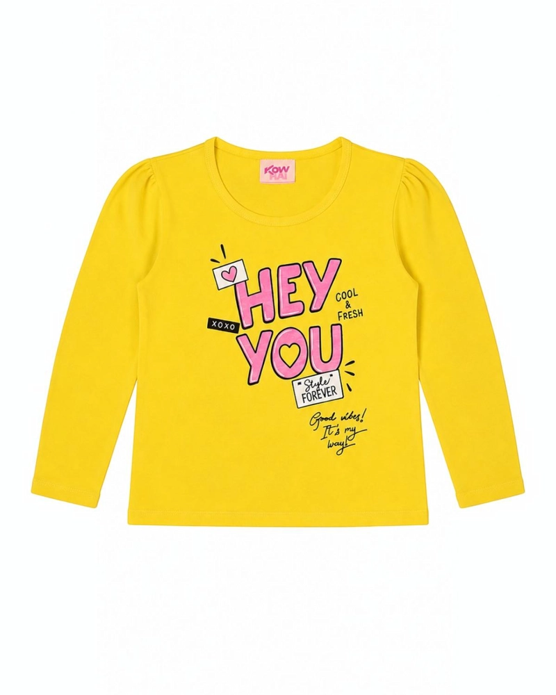 PIJAMA NIÑA ESTAMPADO HEY YOU AMARILLO - 5