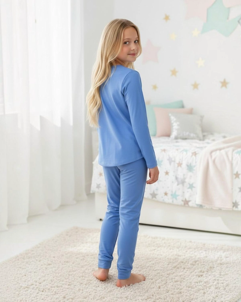 PIJAMA NIÑA ESTAMPADO SUPER STAR CELESTE - 4