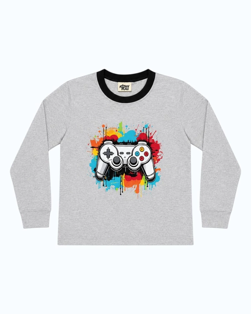 PIJAMA NIÑO ALGODON ESTAMPADO GAMER GRIS - 5