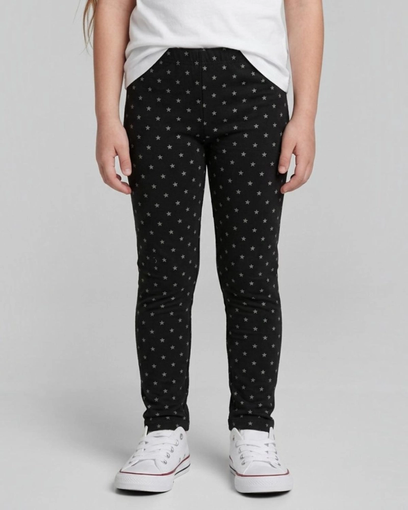 CALZA NIÑA FRANELA ESTRELLAS NEGRO - 1