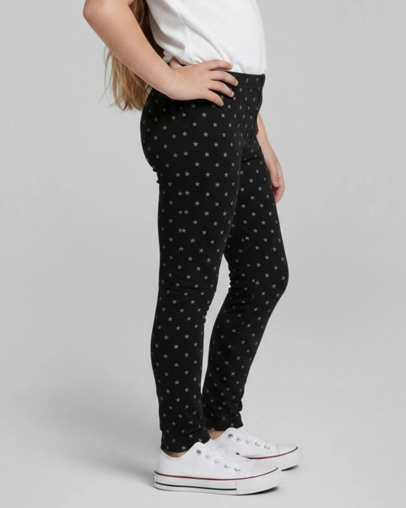 CALZA NIÑA FRANELA ESTRELLAS NEGRO - 2