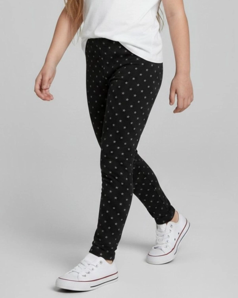 CALZA NIÑA FRANELA ESTRELLAS NEGRO - 3