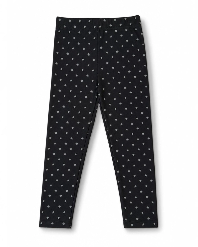 CALZA NIÑA FRANELA ESTRELLAS NEGRO - 5