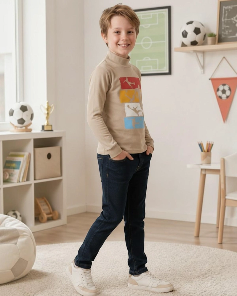 BEATLE NIÑO ESTAMPADO FUTBOL BEIGE - 2