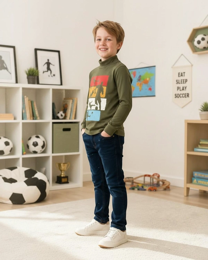 BEATLE NIÑO ESTAMPADO FUTBOL BEIGE - 2