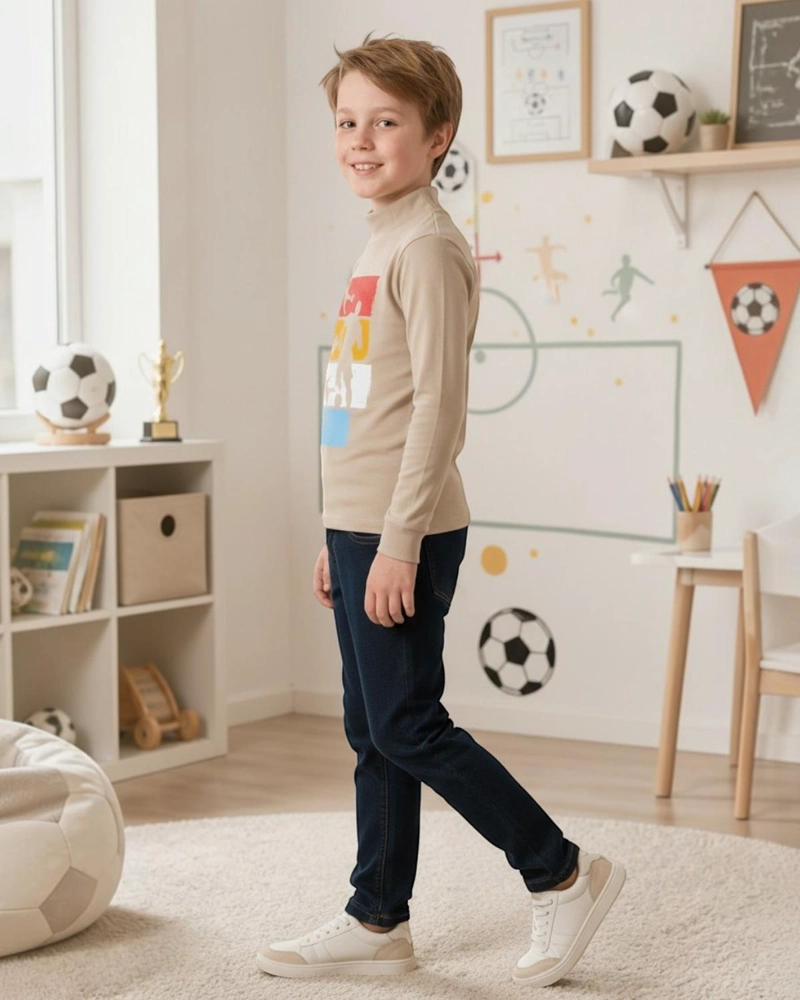 BEATLE NIÑO ESTAMPADO FUTBOL BEIGE - 3