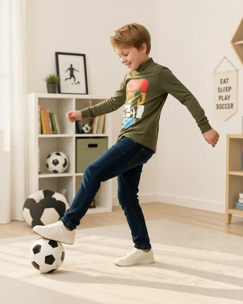 BEATLE NIÑO ESTAMPADO FUTBOL BEIGE - 3