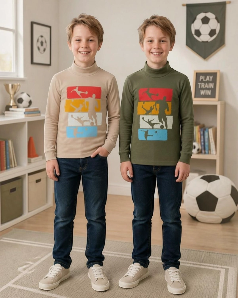 PACK 2 BEATLES NIÑO ESTAMPADO FUTBOL - 1