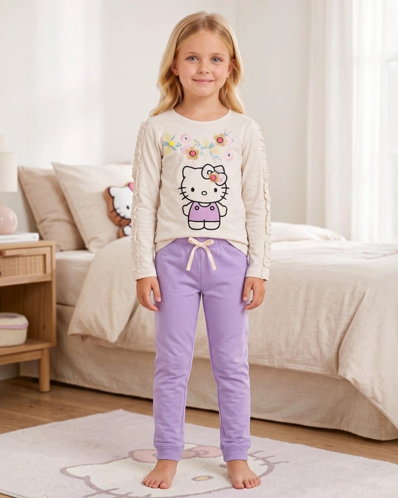 PIJAMA NIÑA HELLO KITTY BEIGE - 1